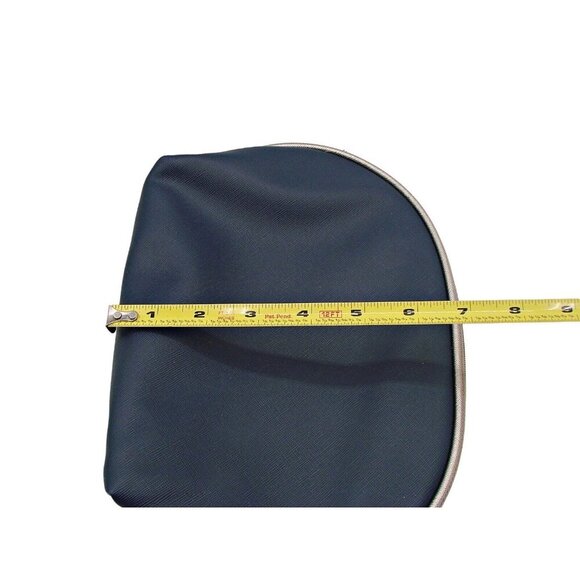 NEW Tahari Womens Navy/Pewter Travel Dome Cosmetic Case Make Up Bag Zip Closure - Picture 8 of 10